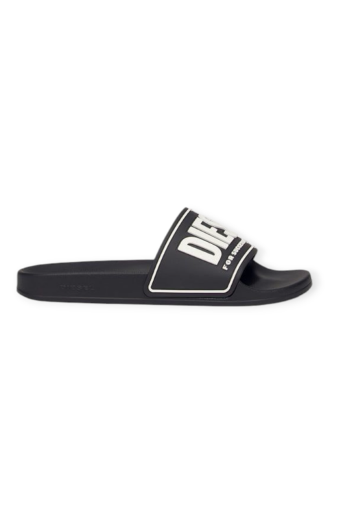 Diesel Sa-Mayemi-Rubber Slides With Embossed Logo